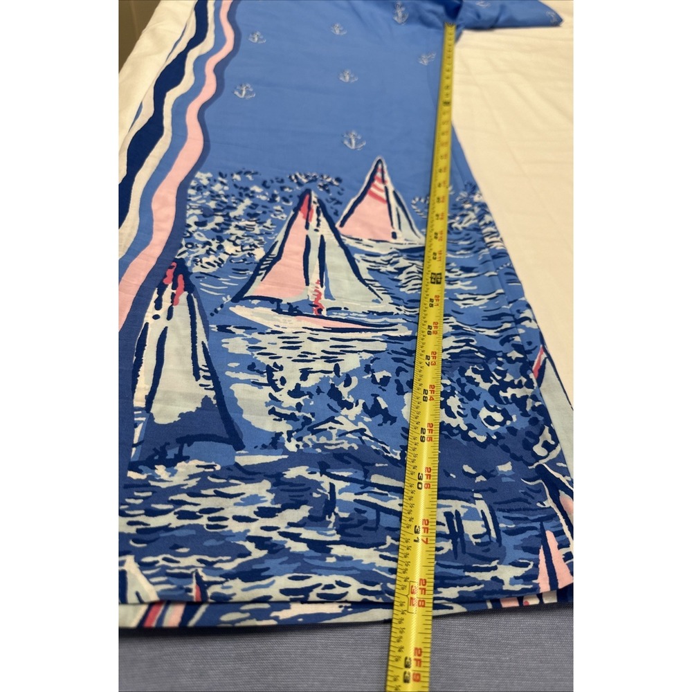 Lilly Pulitzer Size XL Bal Harbour Palazzo Pants Lunar Blue A Lil Nauti Engineer - Picture 11 of 13